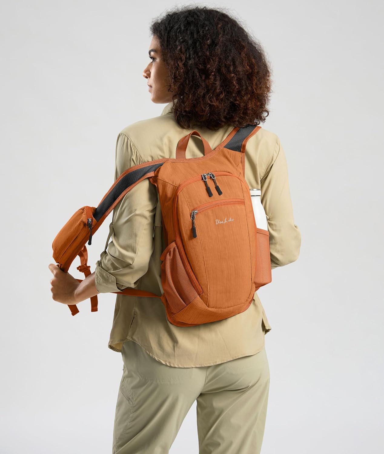 Uselike 10L Small Hiking Backpack Travel Daypack Lightweight Packable Back Pack for Women Men(Orange)