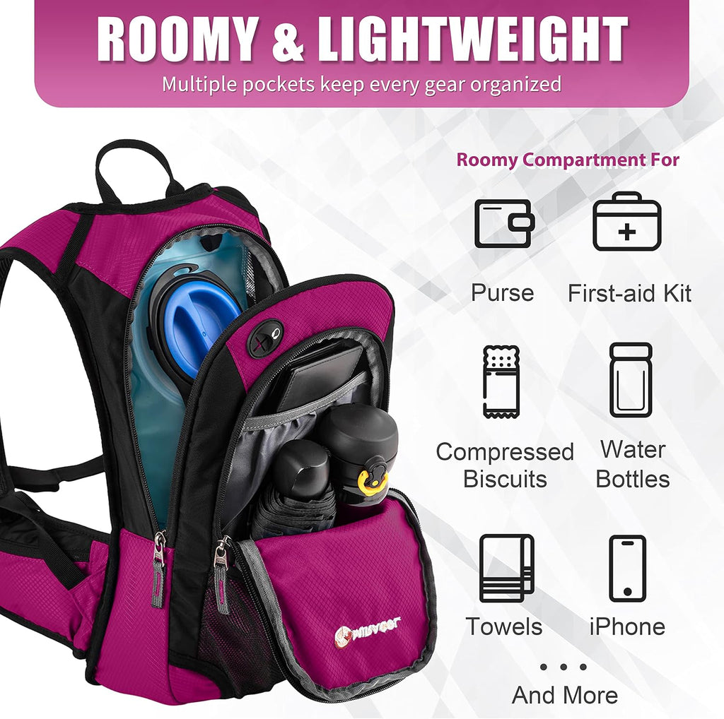 Hydration Pack Hiking Water Backpack - Miracol Insulated Water Bag with 2L Bladder