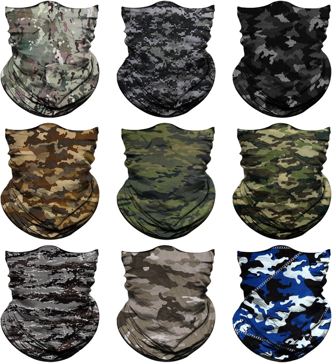 Neck Gaiter for Men Women Headwear Bandana Head Wrap Face Scarf Mask Cover Warmer Balaclava-Seamless & Versatile