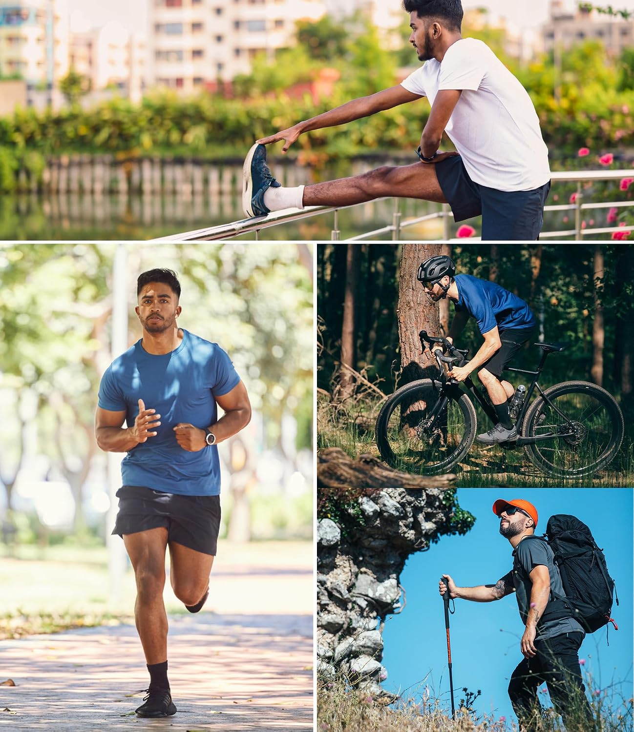 Kinglaman 1/4/5/6 Pack Men's Workout Gym Dry Fit Short Sleeve T Shirts