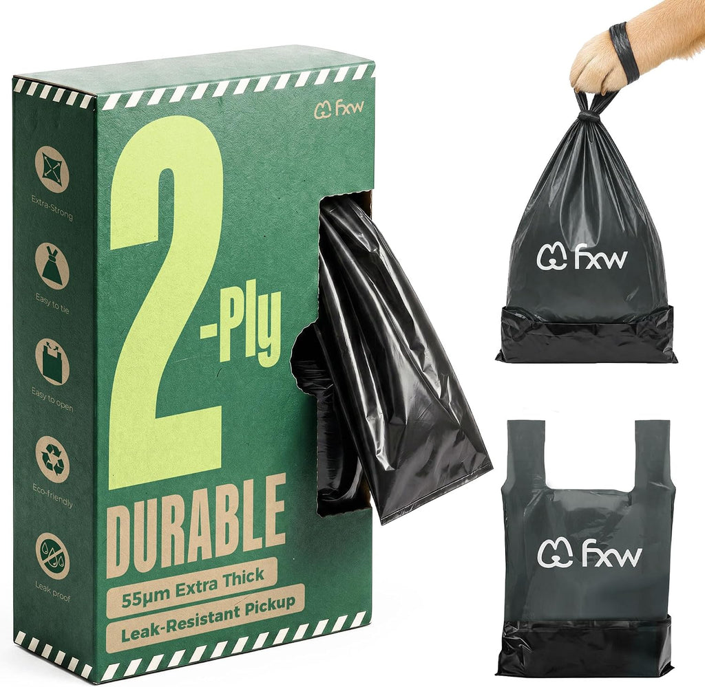 FXW 2-Ply Durable Dog Poop Bags, Extra Thick Leak-Proof, 100 Count