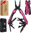 FLISSA 16-In-1 Multi-Tool Pliers, EDC Multitool, Multipurpose Tool, Pink