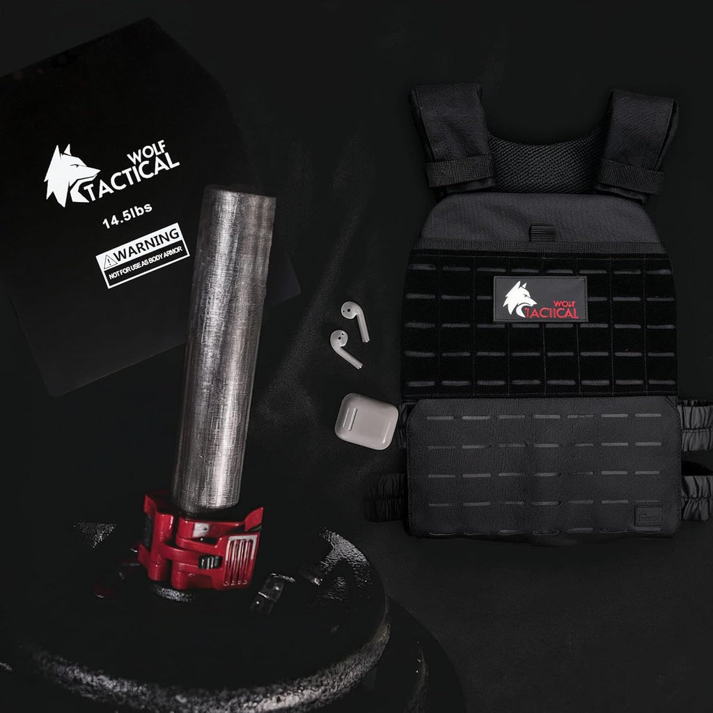 WOLF TACTICAL Weight Vest Plates - 5.75/8.75/14.5/19.75LB Pairs - WODs, Strength Training, Running, Heavy Workouts