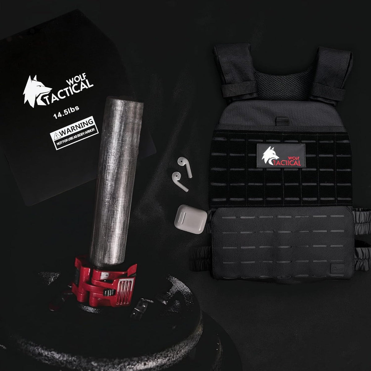 WOLF TACTICAL Weight Vest Plates - 5.75/8.75/14.5/19.75LB Pairs - WODs, Strength Training, Running, Heavy Workouts