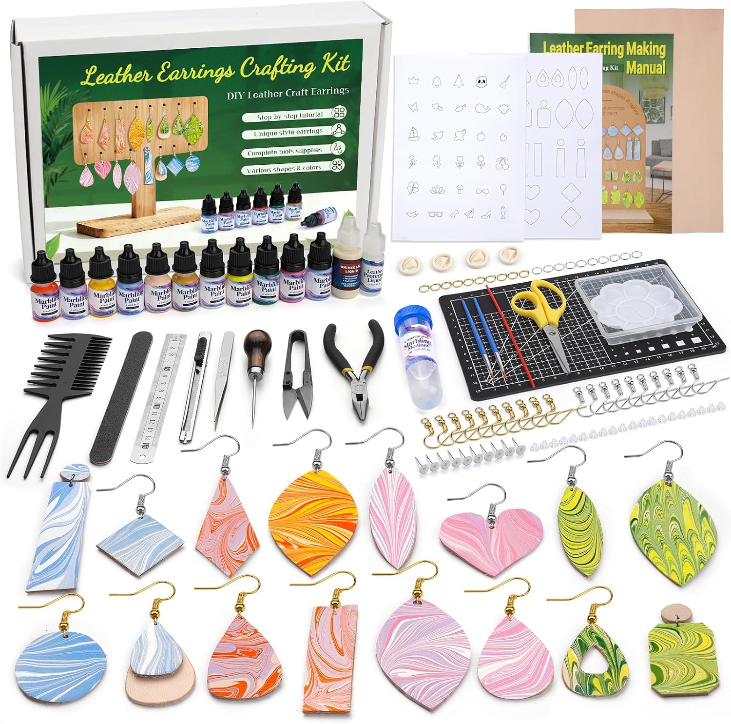 Leather Crafting Kit, Leather Bookmarks Making Kit Tools Supplies Tutorial