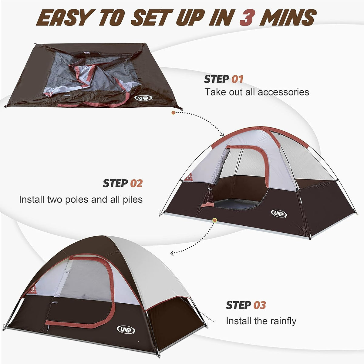 Camping Tent 2-4 Person Dome Tents