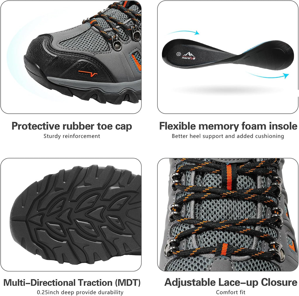 NORTIV 8 Men's Waterproof Hiking Shoes Leather