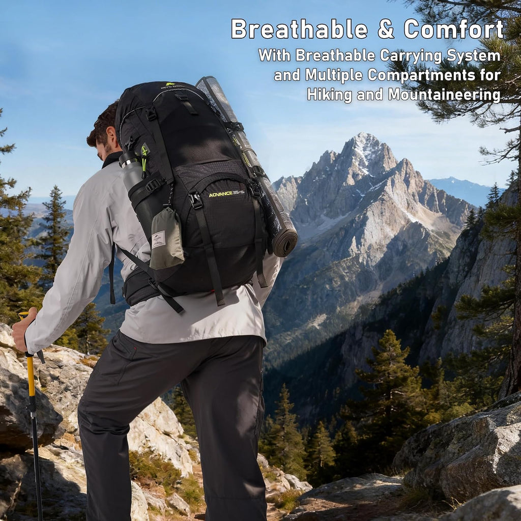 N NEVO RHINO 40L Internal Frame Hiking Backpack with Rain Cover