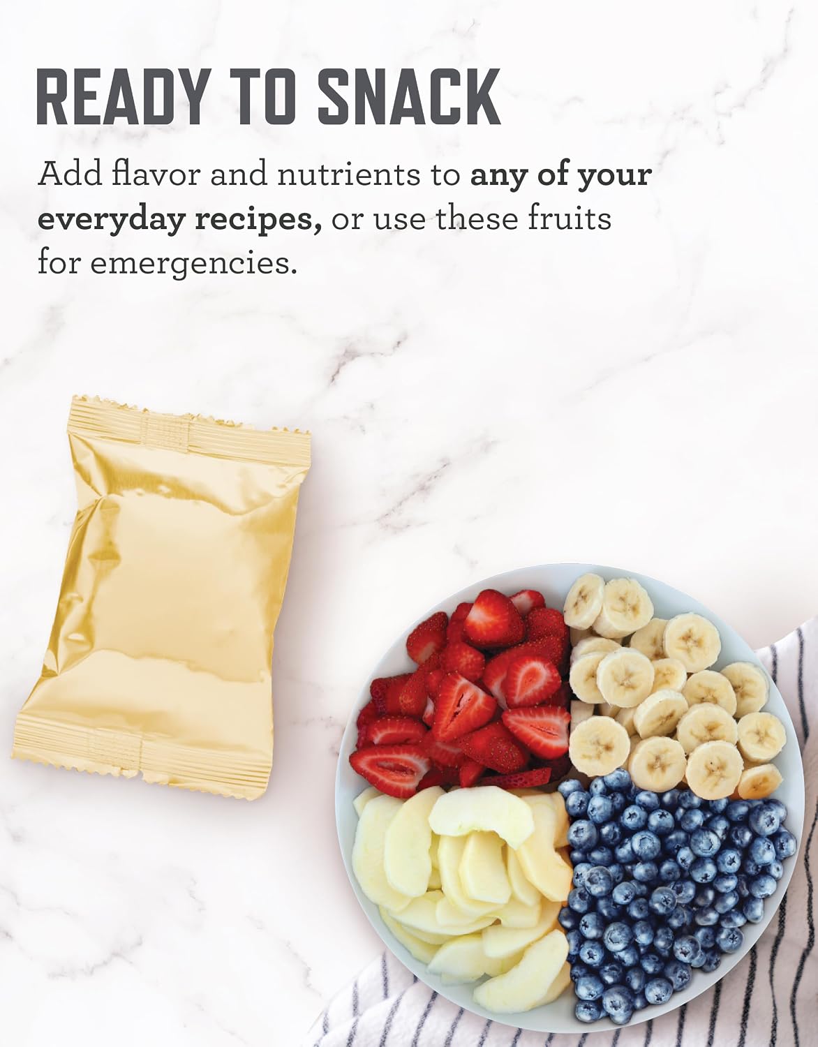 READYWISE Emergency Food Survival Supply Fruit Bucket 120 Servings