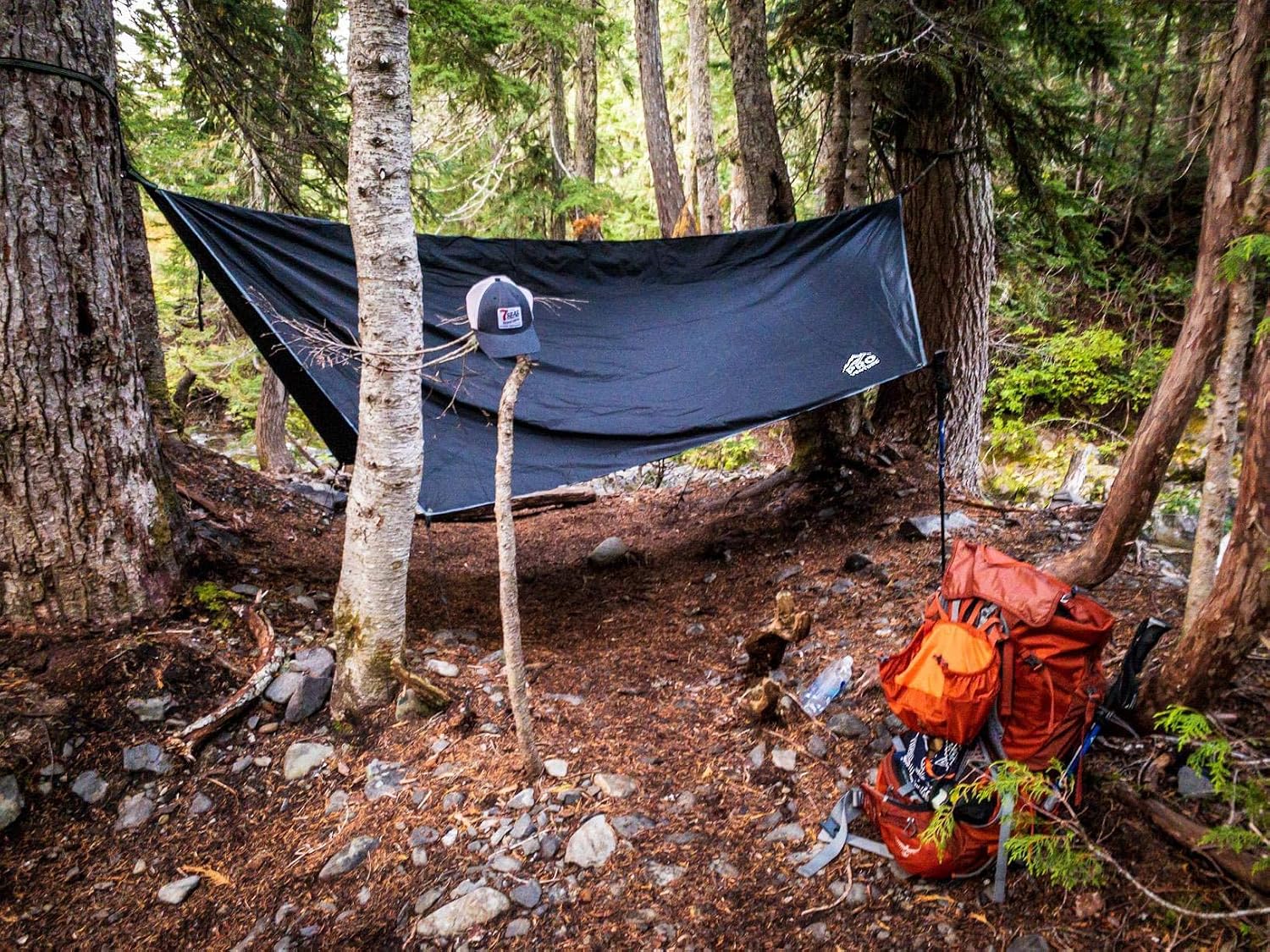 Waterproof Hammock Rain Fly [12ft x 9ft] - Portable Large Camping Tarp - Premium Lightweight Ripstop Nylon Cover - Fast Set Up + Accessories - A Camping Gear Essential! 12x9 ft HEX Shape