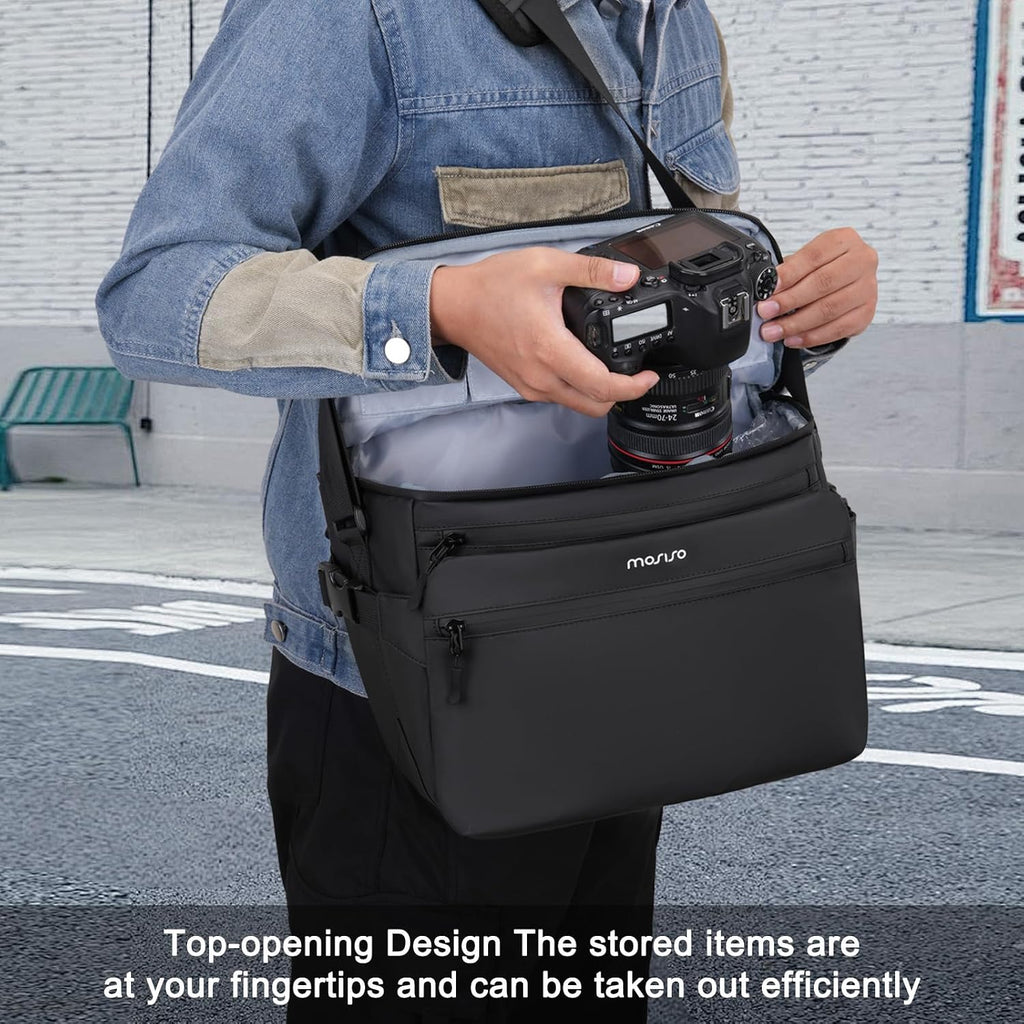 MOSISO Camera Bag Camera Case Photography Shoulder Messenger Bag, Black