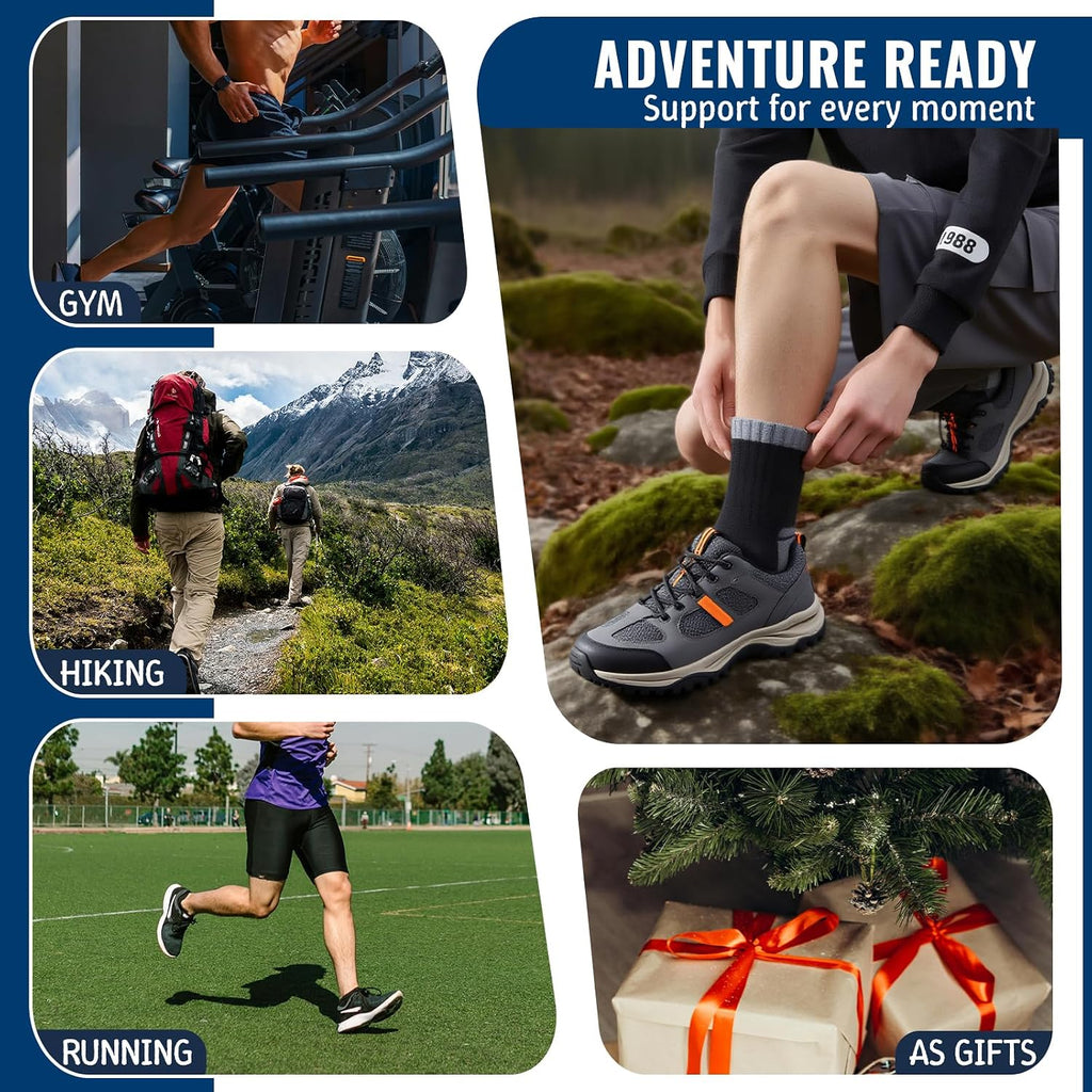 Josnown Thermal Hiking Socks Mens 5 Pairs Warm Winter Cushioned Boot Socks