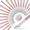 DIYSELF 20 Pack Exacto Knives for Art and Hobby, Pink