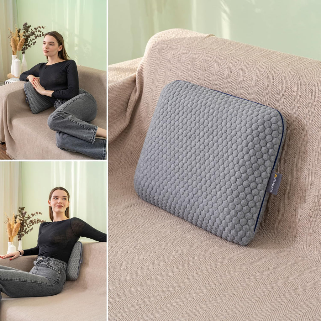 Travel Memory Foam Pillow for Sleeping, Comfortable Camping Pillow, 15.75x11.81x3.94 inches, Easy to Carry Portable Bag, Soft, Breathable, Washable Pillowcase