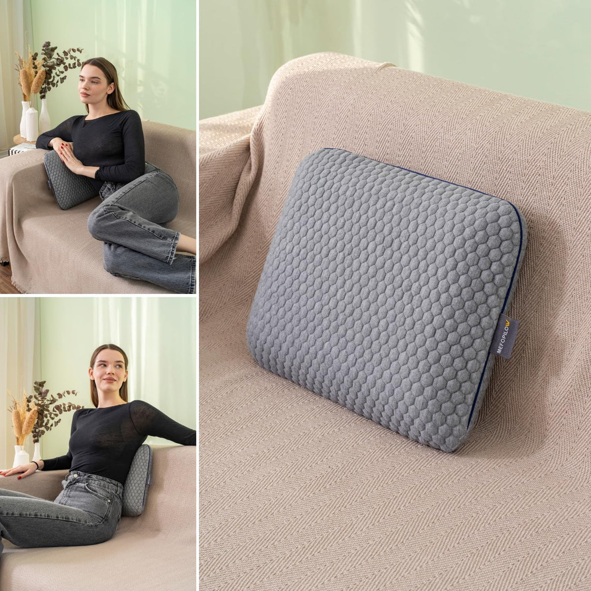 Travel Memory Foam Pillow for Sleeping, Comfortable Camping Pillow, 15.75x11.81x3.94 inches, Easy to Carry Portable Bag, Soft, Breathable, Washable Pillowcase