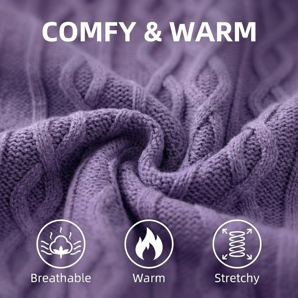 Small Dog Sweaters, Soft Knit Cold Weather Turtleneck Dog Clothes, Lightweight Warm Puppy Sweater for Chihuahua, Dachshund, Shih Tzu, Yorkie (Purple, M)