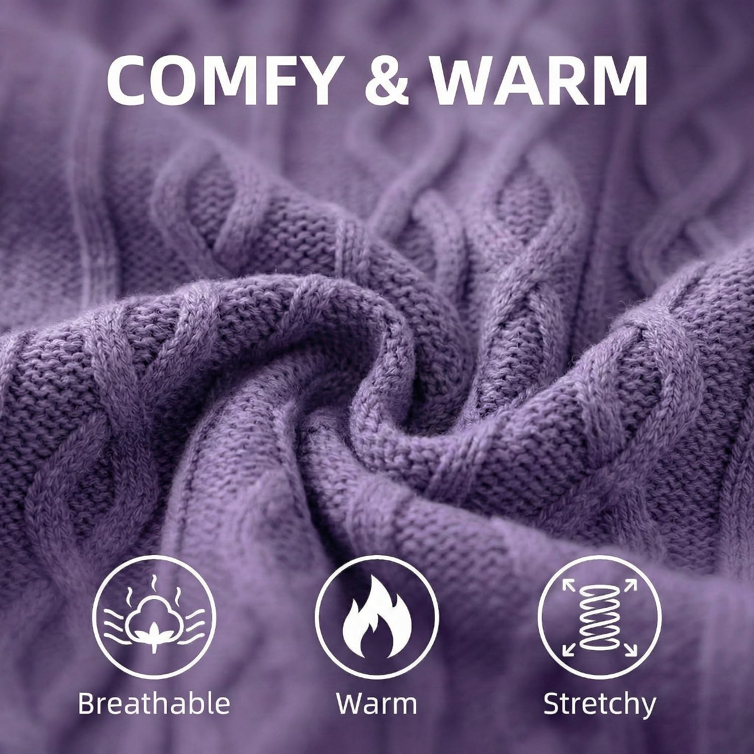 Small Dog Sweaters, Soft Knit Cold Weather Turtleneck Dog Clothes, Lightweight Warm Puppy Sweater for Chihuahua, Dachshund, Shih Tzu, Yorkie (Purple, M)