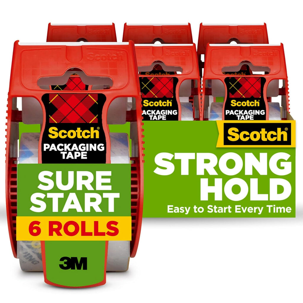 Scotch Sure Start Packing Tape, Clear, 1.88 in. x 22.2 yd.