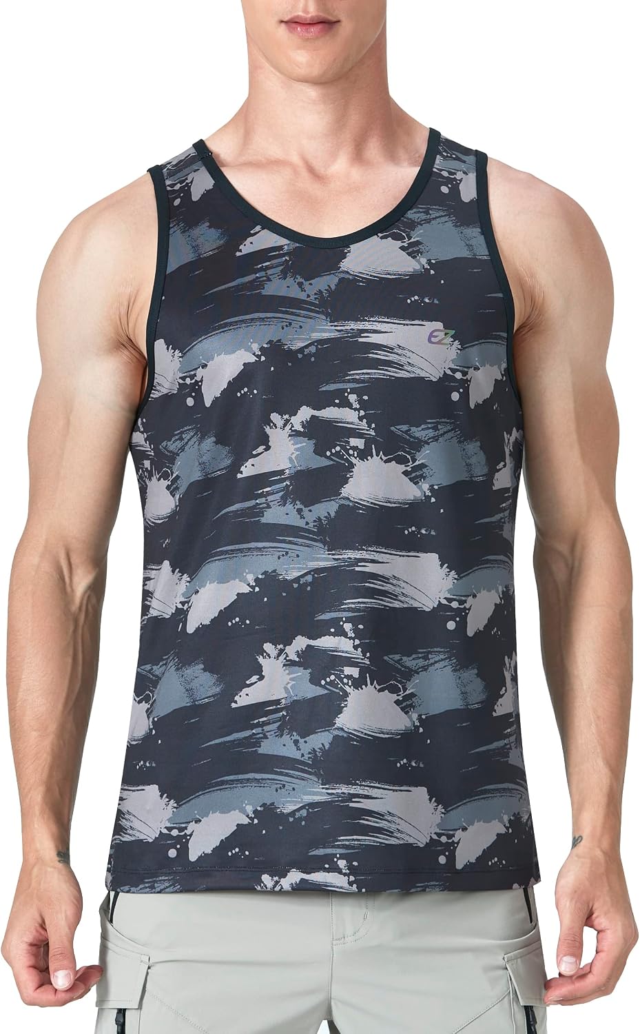 EZRUN Men's Quick Dry Workout Tank Top UPF 50+ Sweat-Wicking Gym Shirt
