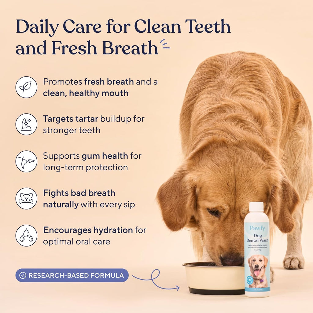 Pawfy Dog Breath Freshener & Teeth Cleaning - Dental Water Additive