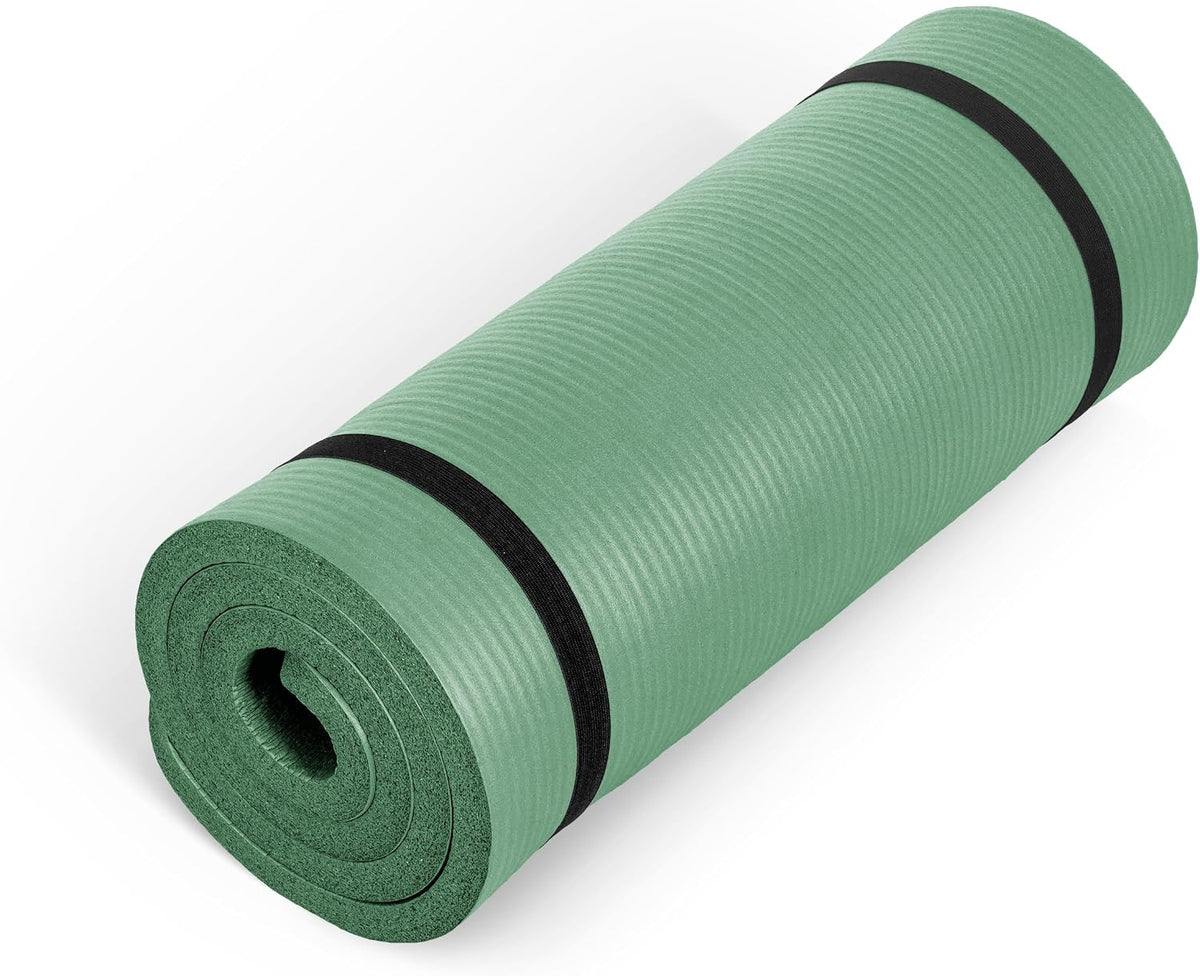 CAP 1" Extra Thick Yoga Mat, Exercise Mat with Strap, Multiple Colors