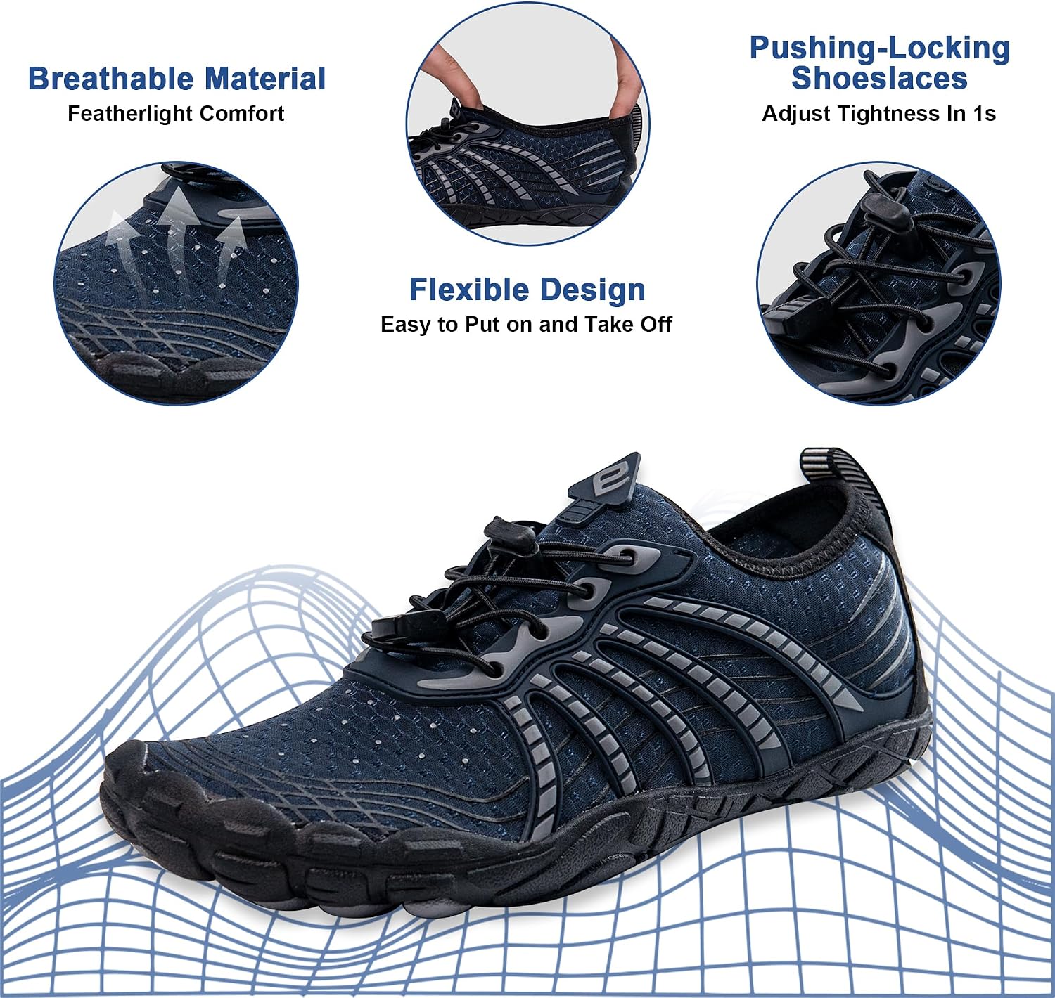Water Shoes for Women Men, Barefoot Quick Dry Pool Shoes for Outdoor