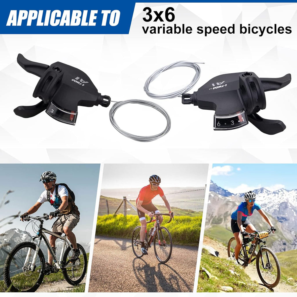 WEEROCK Bike Shifter Lever 18 Speeds 3X6 Thumb Gear Shift Lever for Mountain Bicycle