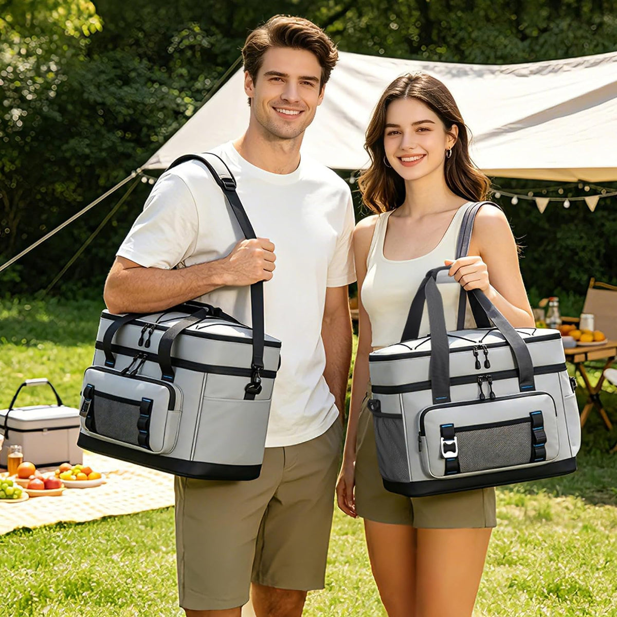 60 Can Insulated Soft Sided Collapsible Cooler Bag Ice Chest
