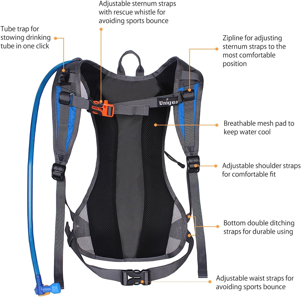 Unigear Hydration Pack Backpack with 2L Water Bladder for Hiking & Cycling