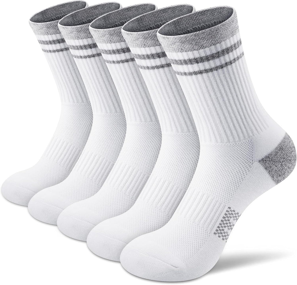 Gonii Women Athletic Cushioned Crew Socks 5 Pairs