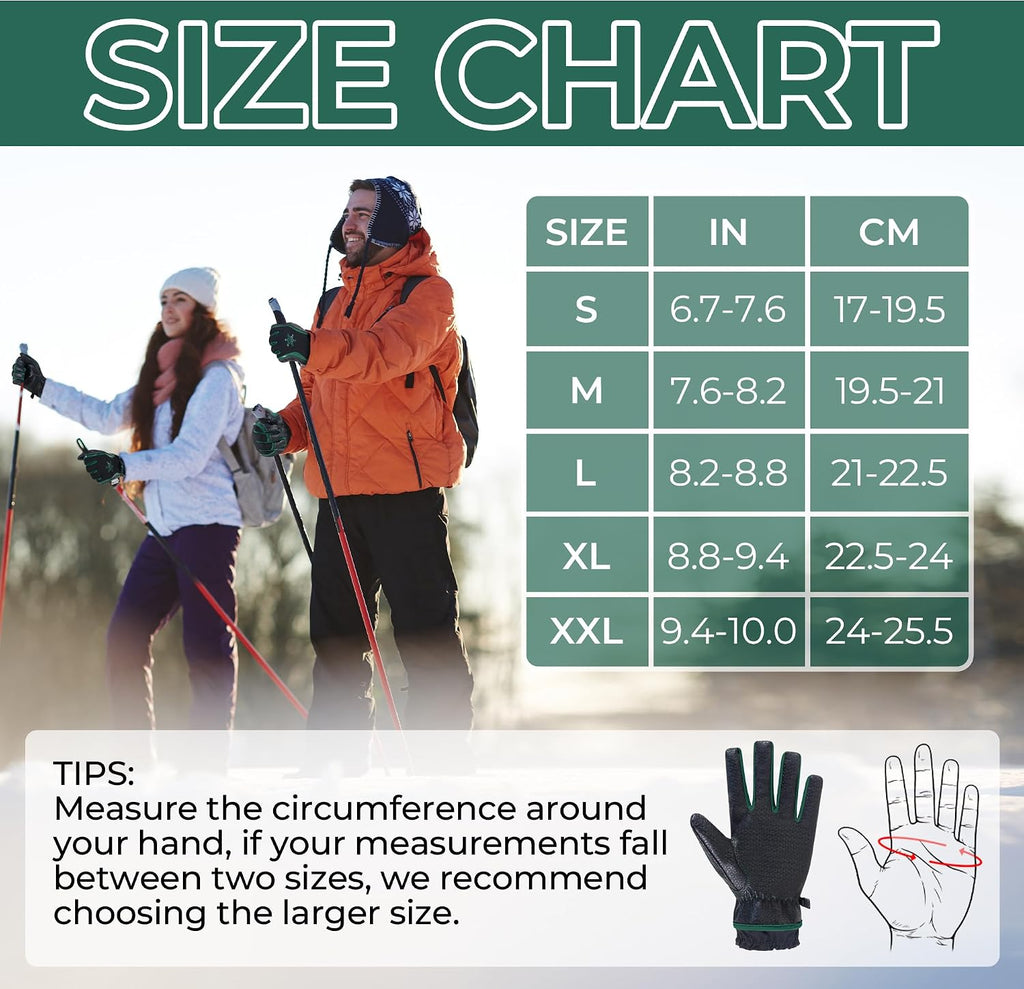 HANDLANDY Winter Work Gloves for Men Women, 3M Thinsulate Insulated Thermal Waterproof Skiing Hiking Cold Weather Gloves