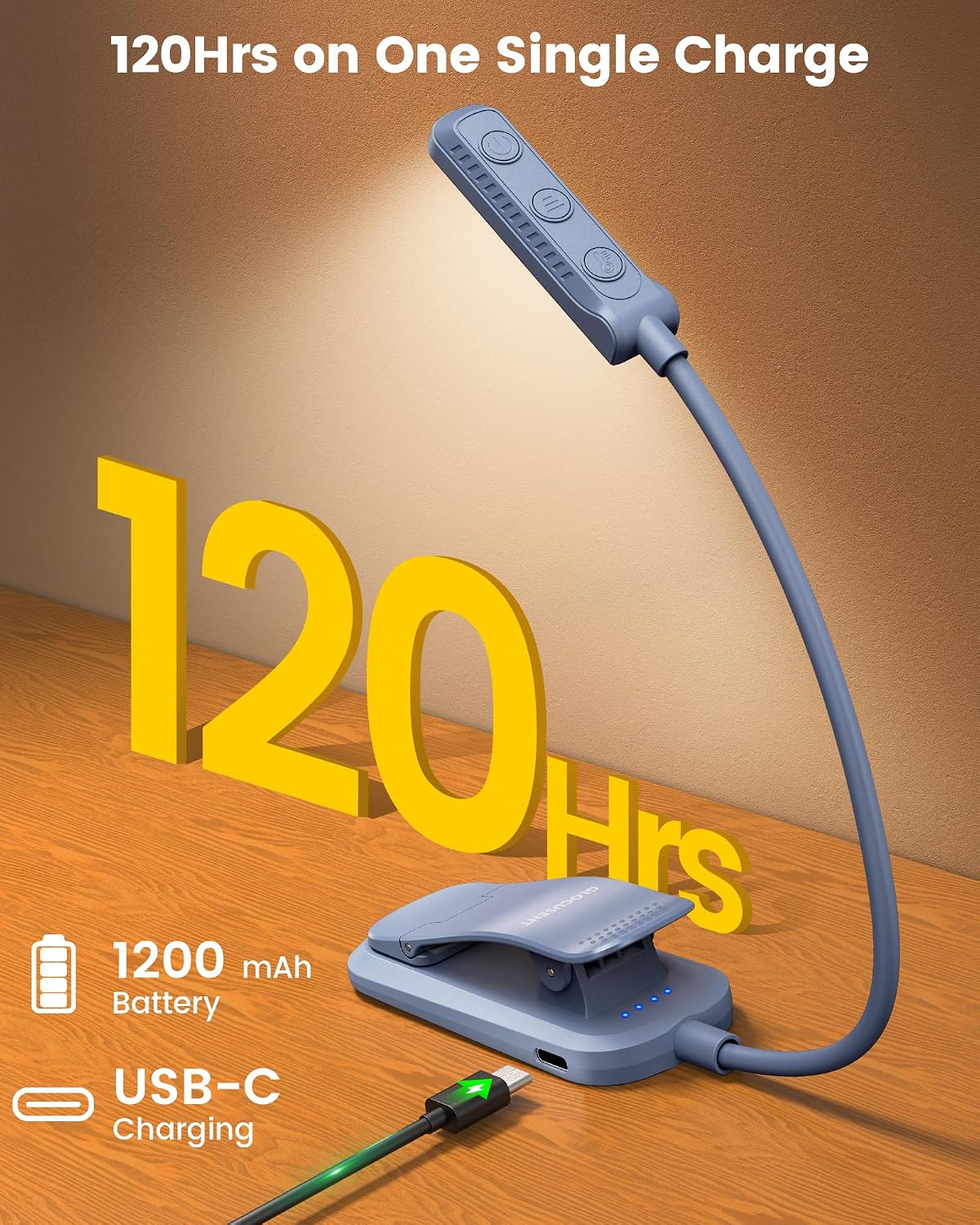 Glocusent 13 LED Book Lights for Reading at Night, Gifts for Book Lovers