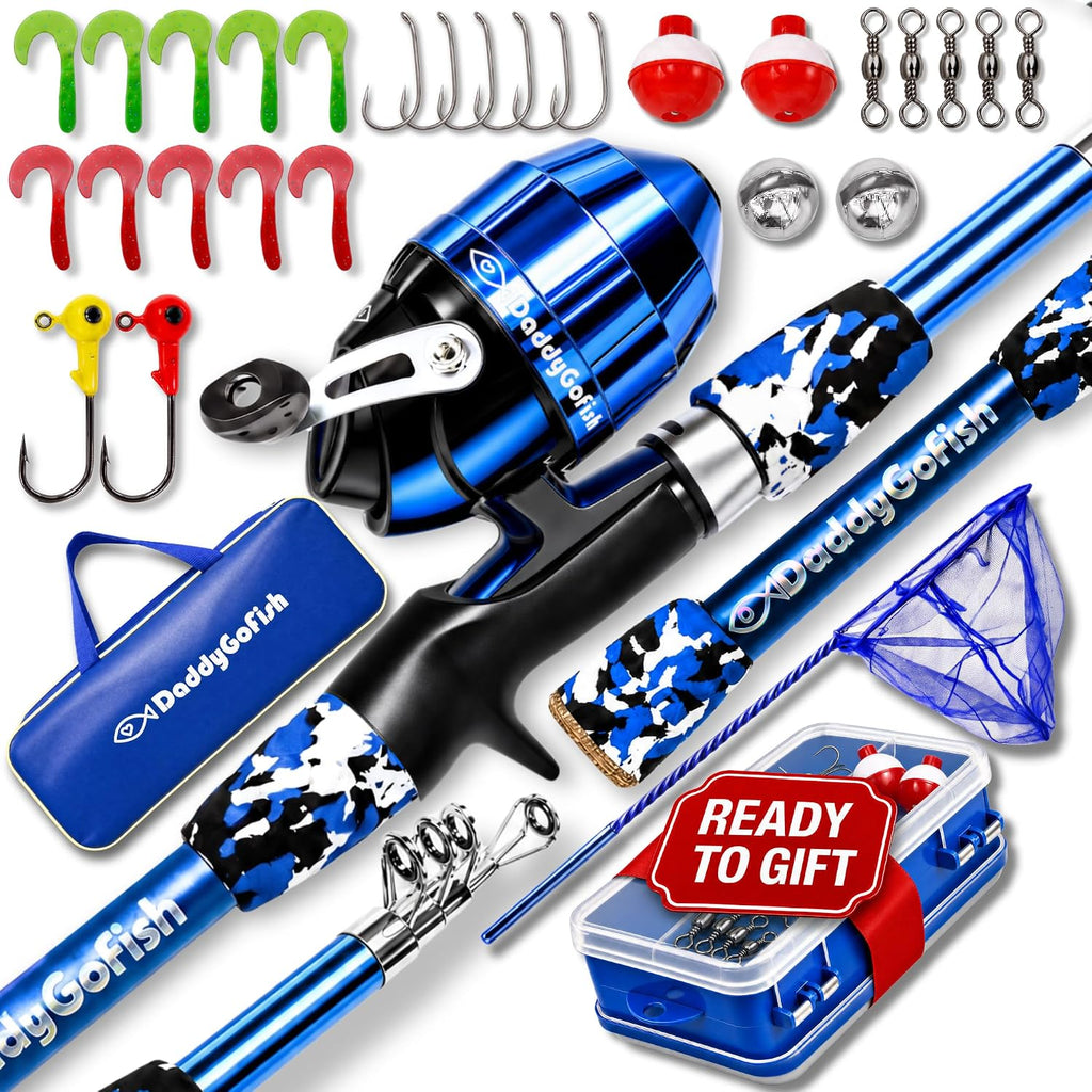 Kids Fishing Pole for Boys, Girls & Youth Age, Toddler Fishing Pole Set Kit