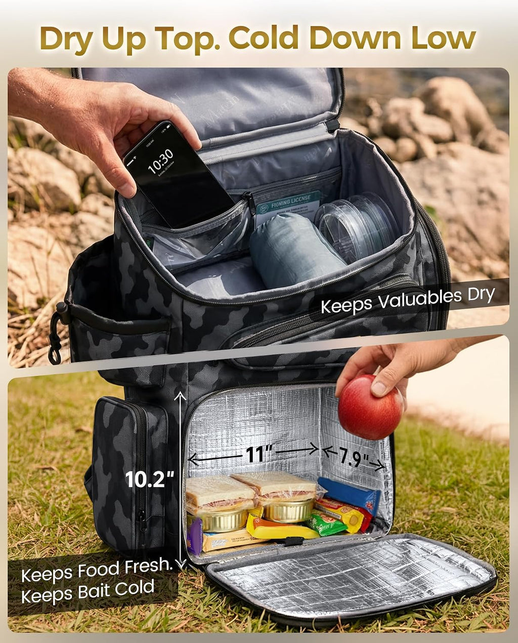 MATEIN Pro Fishing Backpack with 4 Tackle Boxes, 3600 Tackle Box Backpack