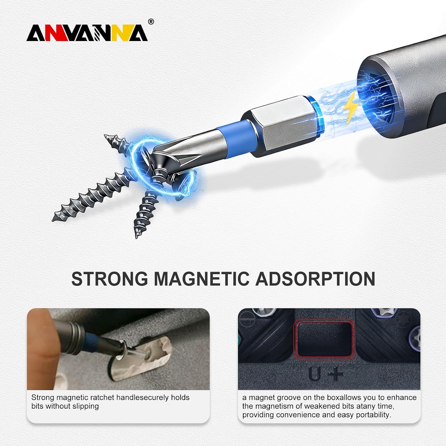 ANVANNA Ratchet Screwdriver Set, Magnetic Screwdriver Sets with Storage Case Repair Tool Kit for Computer, Eyeglass, Bicycles, Watch, Ring Doorbell, Furniture and DIY