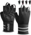 SIMARI Workout Gym Gloves for Men Women, Weight Lifting Gloves with Wrist Wrap Support, SBR Pad Grip for Full Palm Protection, for Exercise, Fitness, Dumbbells, Barbell, Climbing, Fingerless