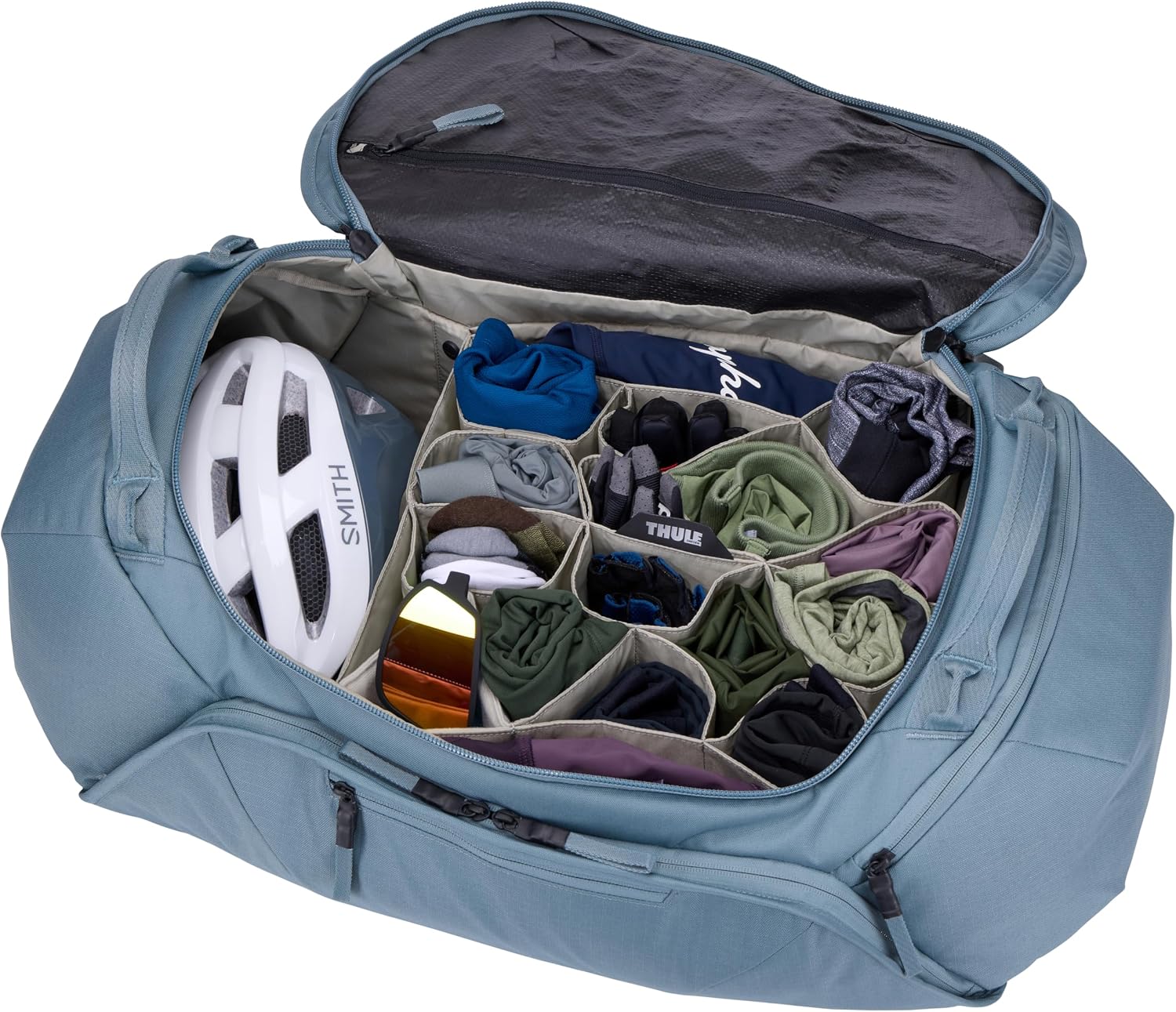 Thule RoundTrip 80L Duffel - Storage compartments to Organize and Protect Gear - Boot Bag for ski and Snowboard Travel - Soft Pocket for Goggles and Helmet - Dry Bag Included