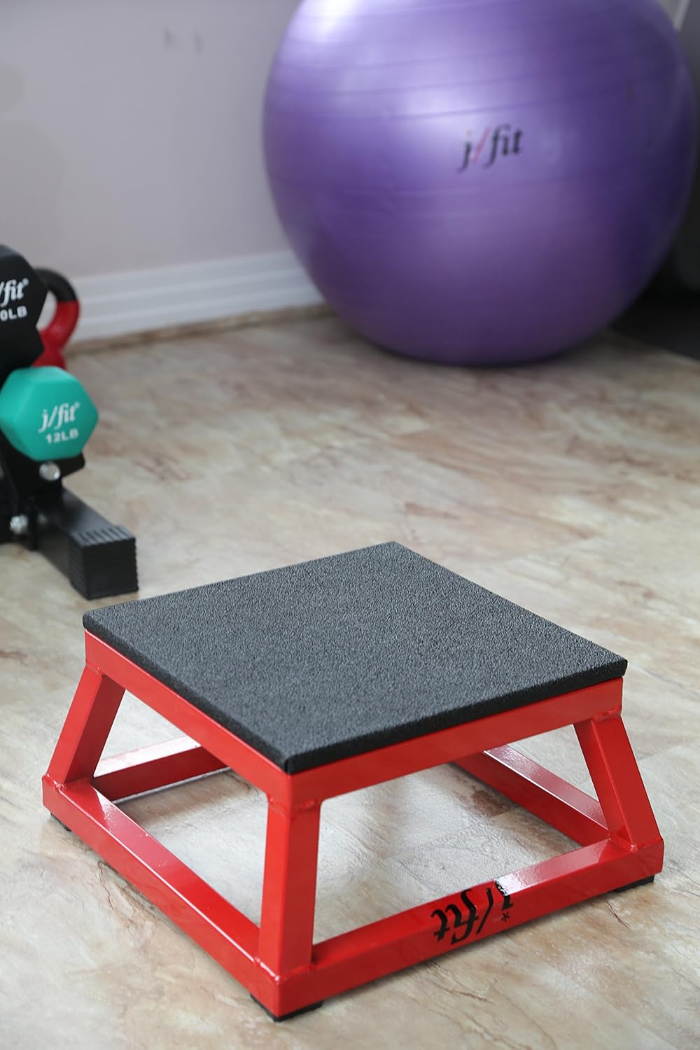 JFIT Plyometric Boxes - Made in Taiwan NO Assembly Required Single - Height Box Set and Adjustable Box Options Plyometric Platform and Jumping Agility Box for Training Conditioning Strength Training