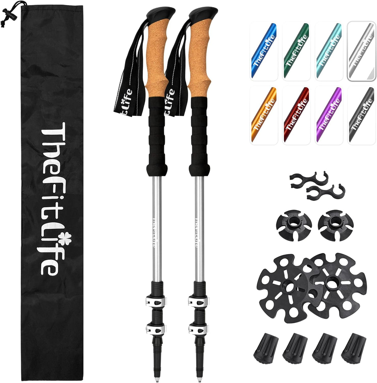 TheFitLife Durable 7075 Aluminum Trekking Poles, Walking Sticks for Hiking