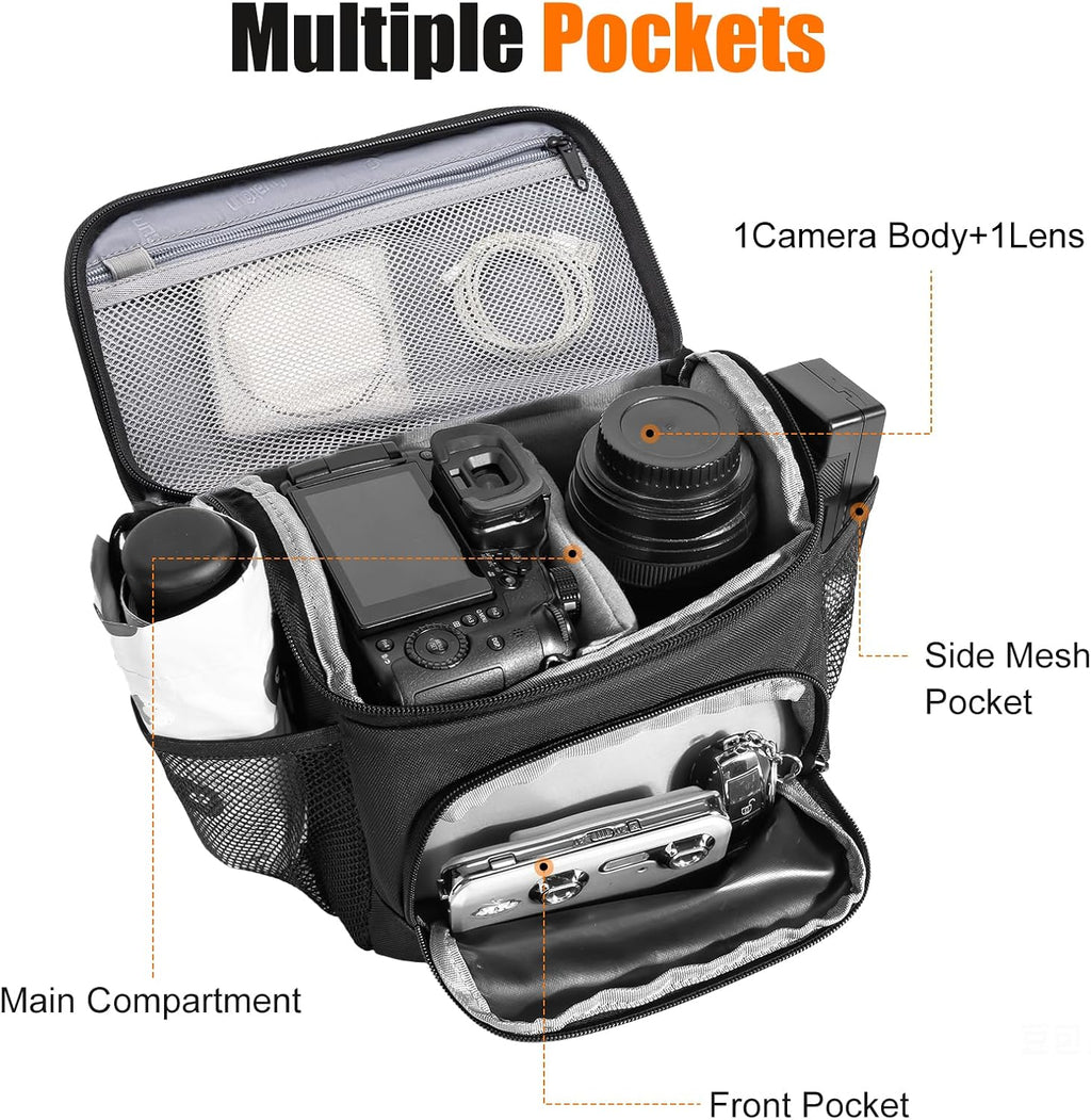 Cwatcun Camera Bag Sling Compact, Crossbody Case for DSLR/Mirrorless