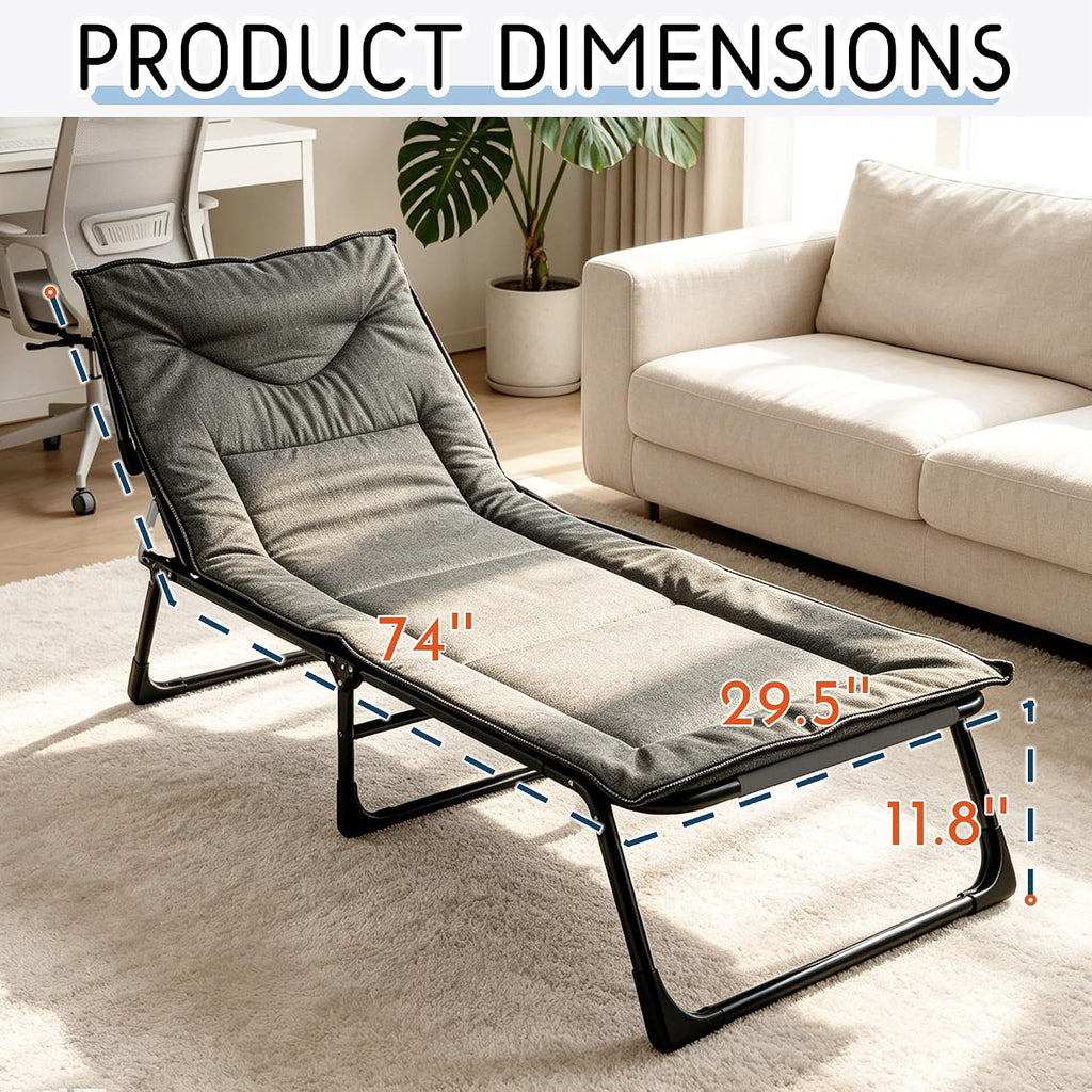J.M.Deco Folding Camping Cot for Adults-Portable Bed Camping Indoor Outdoor