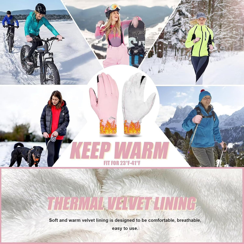 Pixel Panda Winter Gloves for Men Women Warm Touchscreen Gloves for Cold Weather for Cycling, Driving, Running, Hiking, Work