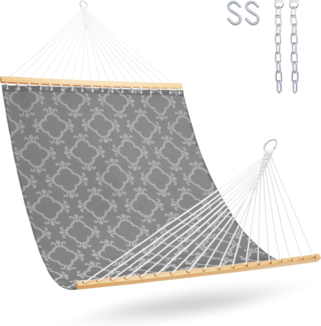 Lazy Daze Double Textliene Quick Dry Hammock with Spreader Bar for Outdoor