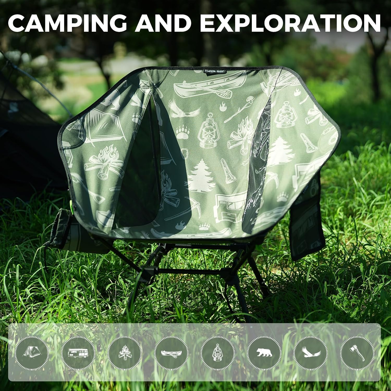 ATEPA Compact Camping Chair Ultra Lightweight Backpacking Chairs for Hiking
