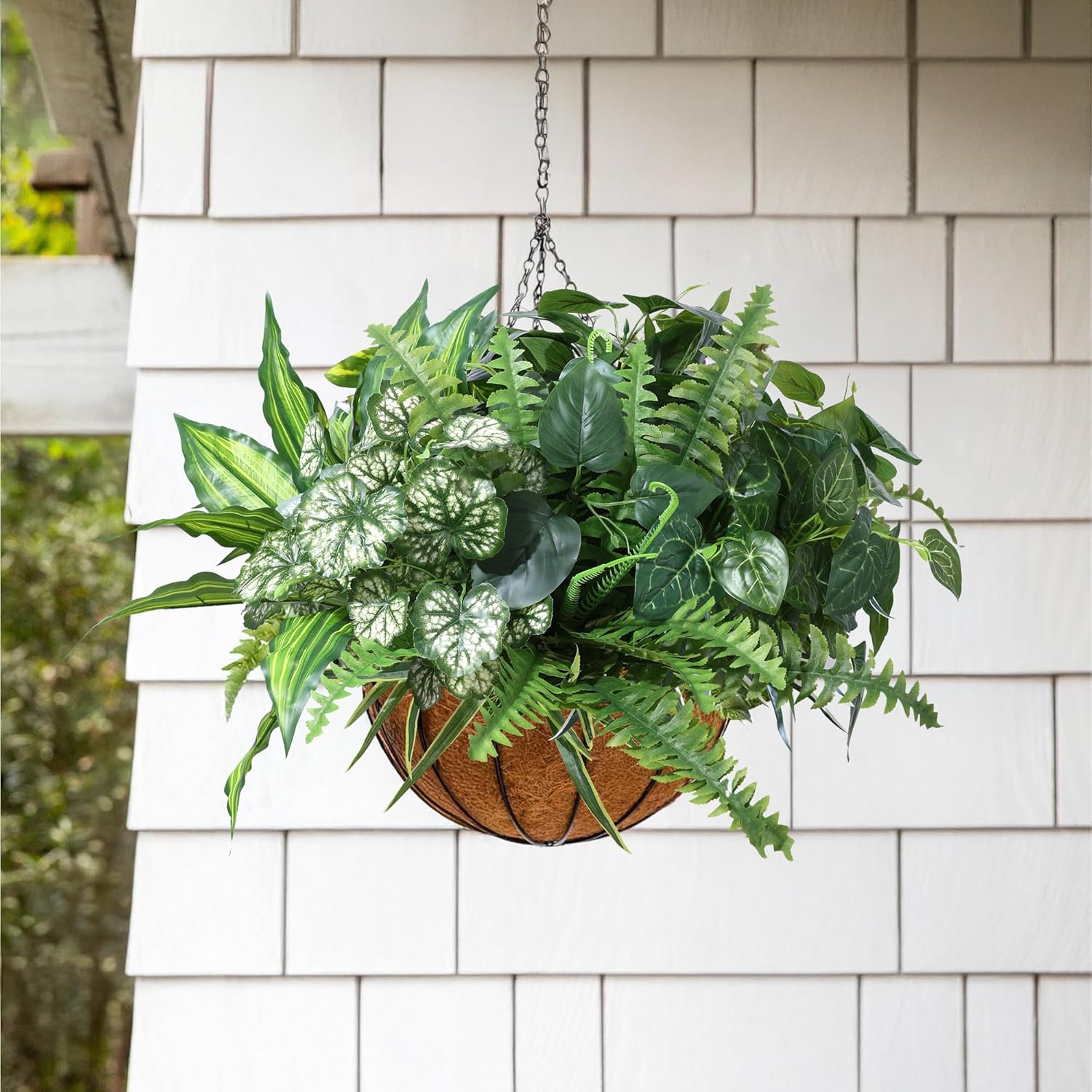 Starttag Artificial Bunches Greenery Plants Fake Plastic Leaves with Stems UV Resistant Outside Faux Plants Bushes for Outdoor Patio Garden Front Porch Yard Decor
