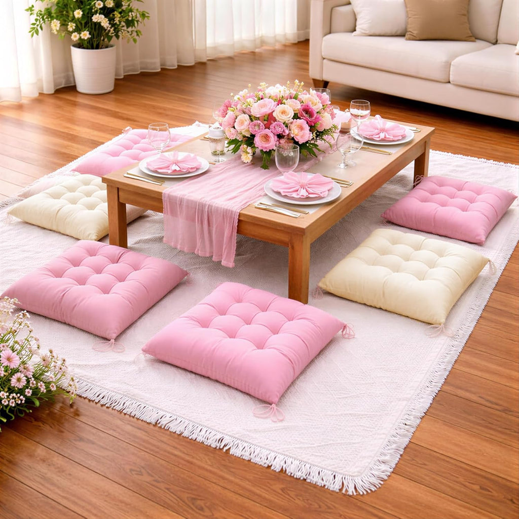 Extra Large Picnic Blanket Set with Tablecloth, 6 Cushions, Table Runner