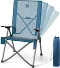 EVER ADVANCED Reclining Camping Chairs for Adult Supports 350lbs Mesh Blue