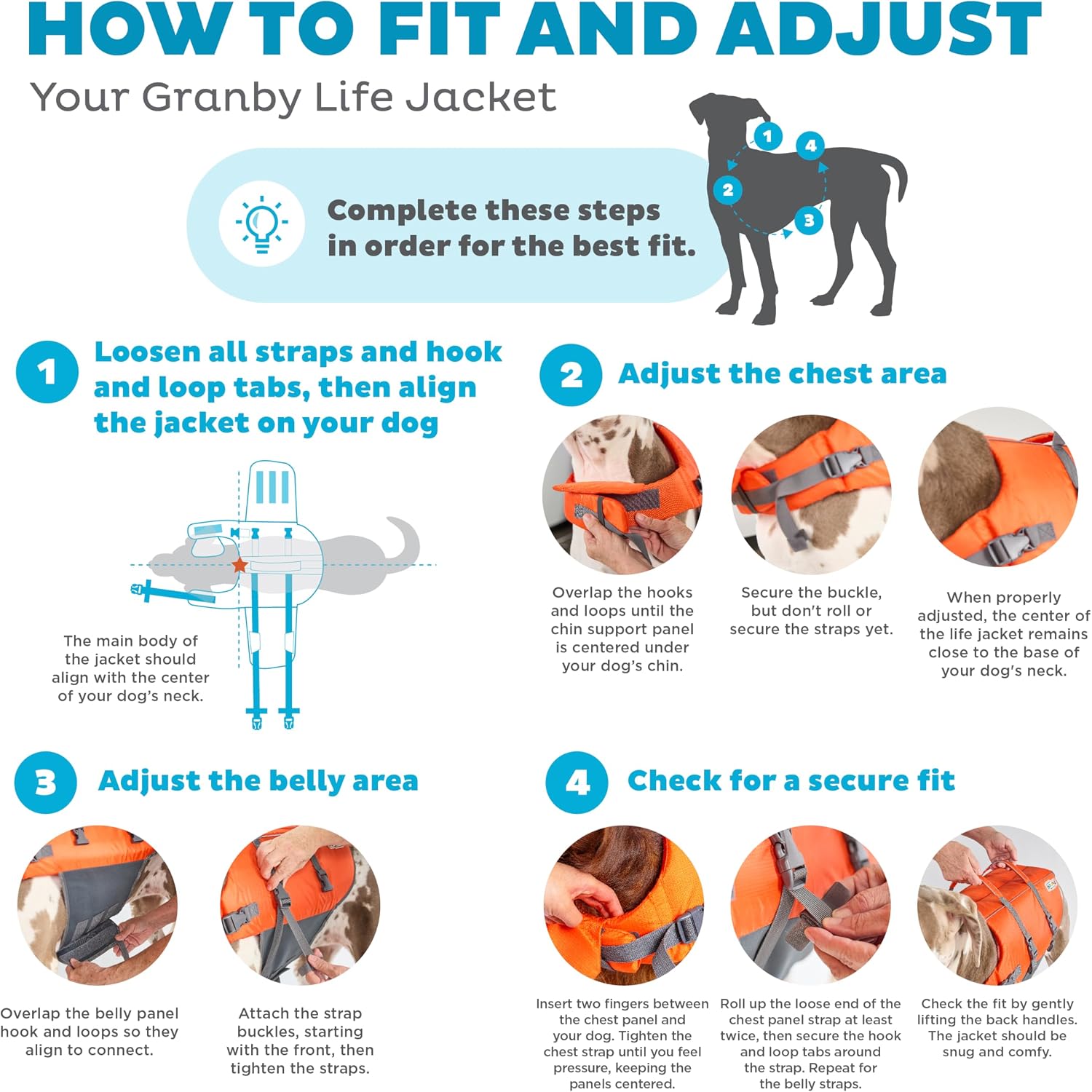Outward Hound Granby Splash Dog Life Jacket, Life Vest, Orange, Small