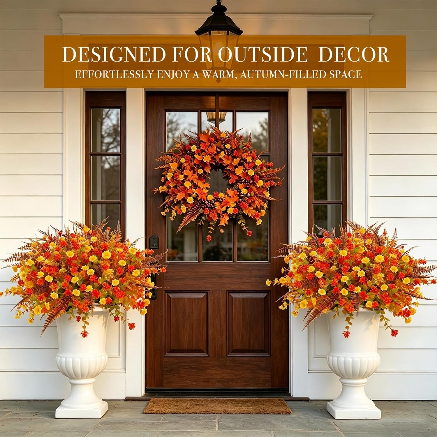 20 Bundles Artificial Fall Flowers for Outdoors Fall Decorations for Home