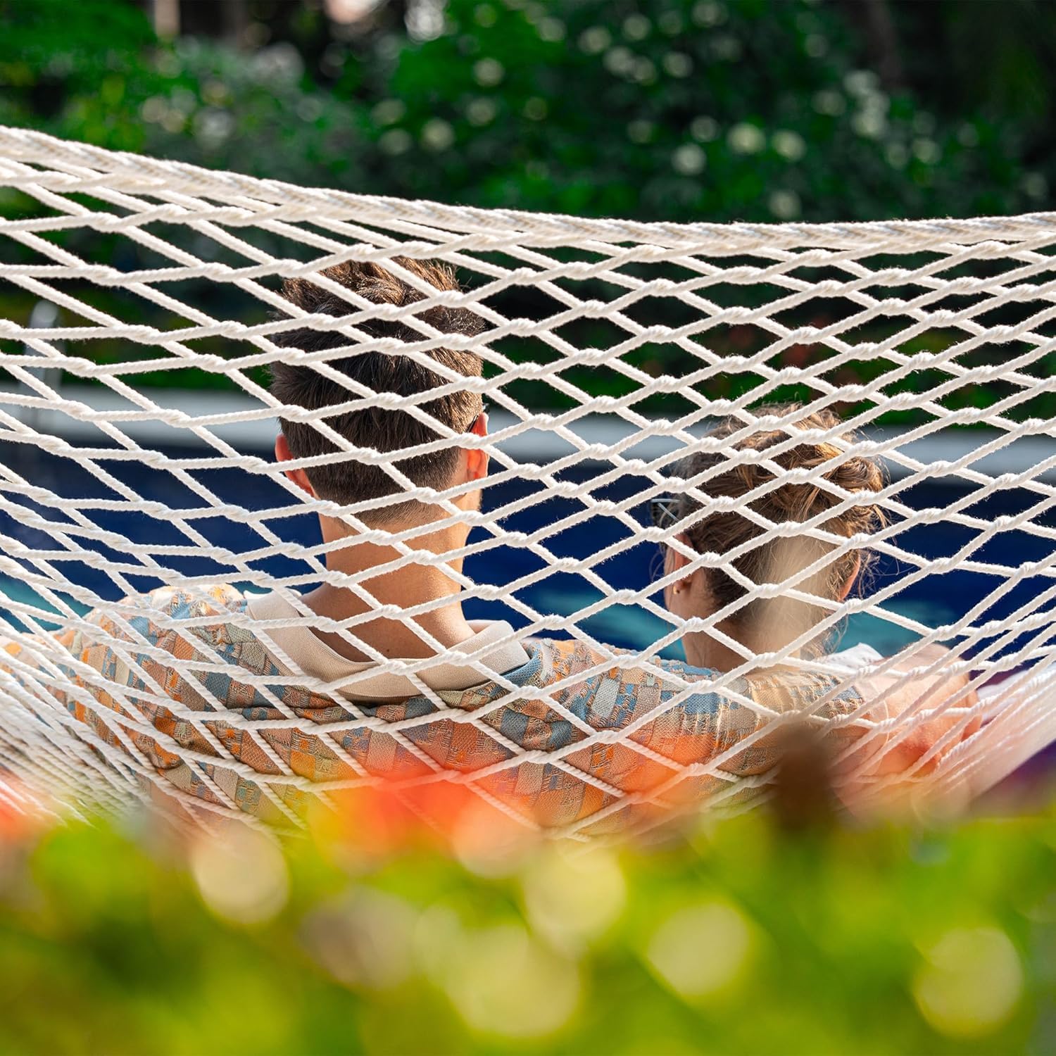 Lazy Daze Double Handwoven Rope Hammock for Outdoor Fits 12-13 Ft Stand
